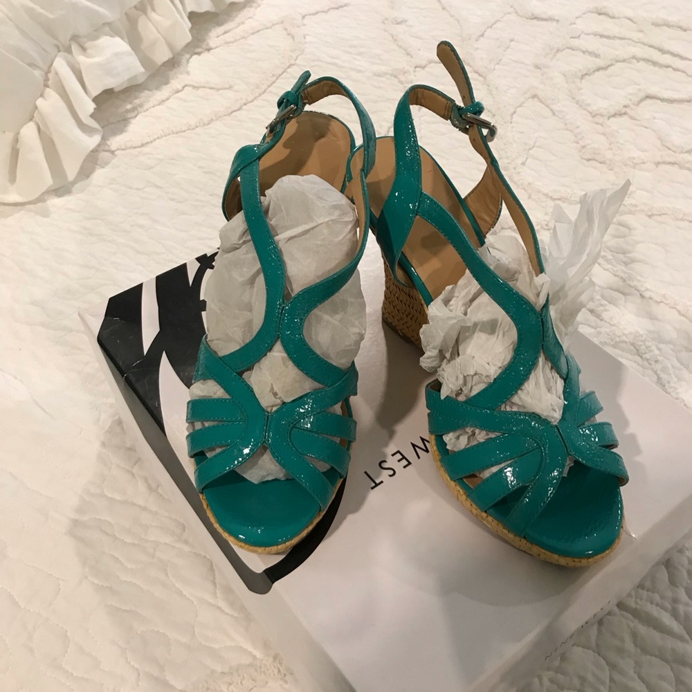 Nine West Turquoise Strappy Sandals